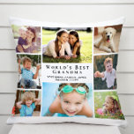 World's Best Grandma Photo Collage Personalized Throw Pillow<br><div class="desc">Give the world's best grandma a fun custom photo collage pillow that she will treasure and enjoy for years. You can personalize with eight family photos of grandchildren, children, other family members, pets, etc., customize the expression "World's Best Grandma" and whether she is called "Grandma, " "Nana, " "Abuela, "...</div>