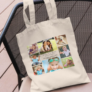 World's Best Grandma Photo Collage Personalized Tote Bag