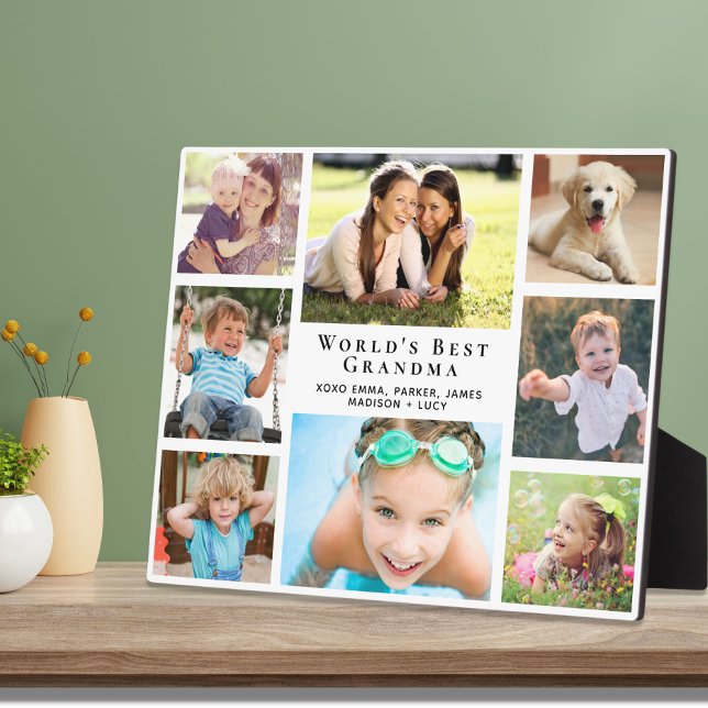 World's Best Grandma Photo Collage Plaque (Creator Uploaded)