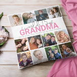 Worlds Best Grandma | Photo Collage Throw Pillow<br><div class="desc">Unique grandkids 12 photo collage pillow makes the perfect gift for any grandparent,  featuring text that reads 'WORLDS BEST GRANDMA'  and THE GRANDCHILDRENS NAMES. The editable font styles,  sizes and background colour can be changed by clicking on the customize further link after personalizing.</div>