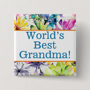 World's best grandma pin