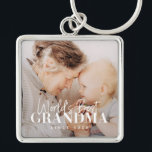 World's Best Grandma Since 20XX Simple Chic Photo Keychain<br><div class="desc">This simple and modern design is composed of serif and cursive typography and add a custom photo</div>