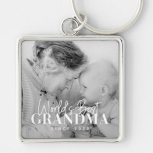 World's Best Grandma Since 20XX Simple Chic Photo Keychain