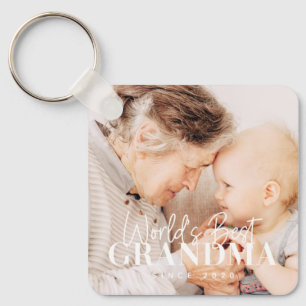 World's Best Grandma Since 20XX Simple Chic Photo Keychain