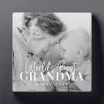 World's Best Grandma Since 20XX Simple Chic Photo Plaque<br><div class="desc">This simple and modern design is composed of serif and cursive typography and add a custom photo</div>