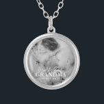 World's Best Grandma Since 20XX Simple Chic Photo Silver Plated Necklace<br><div class="desc">This simple and modern design is composed of serif and cursive typography and add a custom photo</div>