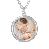World's Best Grandma Since 20XX Simple Chic Photo Silver Plated Necklace (Front)