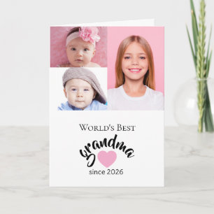 Worlds Best Grandma Since Year 3 Photo Cute Card