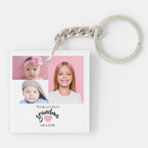 Worlds Best Grandma Since Year 3 Photo Cute Keychain