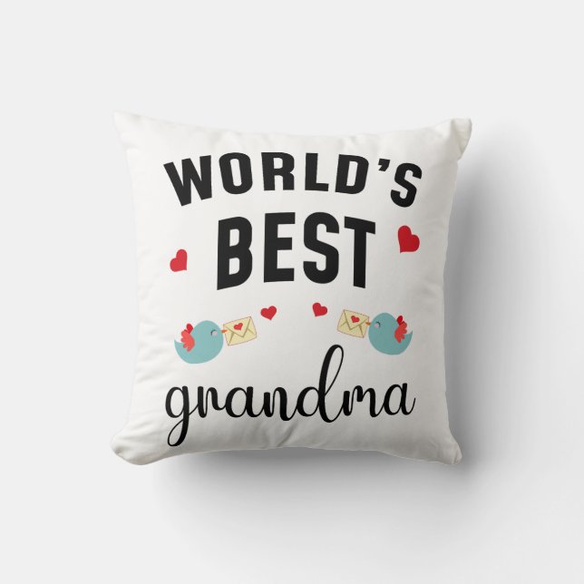World's Best Grandma Throw Pillow (Front)