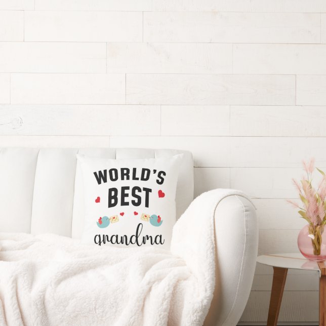 World's Best Grandma Throw Pillow (Couch)