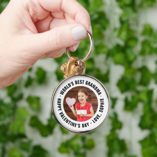 World's Best Grandma Valentine's Day Photo Gift Ke Keychain