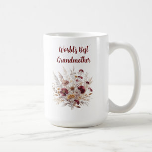 World's Best GRANDMOTHER Floral Personalized Coffee Mug