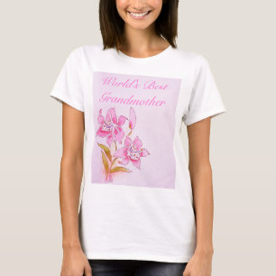 World's Best Grandmother Pink Lily T-Shirt