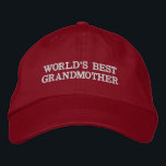 World's Best Grandmother white custom text cute Embroidered Hat<br><div class="desc">World's Best Grandmother white custom text cute modern Embroidered Baseball Cap.
Modern, minimalist, simple, elegant style.
with fully customizable text, you can create your own text.
Available in many colours and style options.</div>