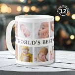 World's Best Grandpa 12 Photo Black And White Coffee Mug<br><div class="desc">Black and white World's Best Grandpa coffee mug personalized with 12 photos.Perfect keepsake gift for Grandpa for christmas, birthday, father's day and grandparents day.</div>