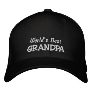 World's Best GRANDPA-Add short message! Embroidered Hat