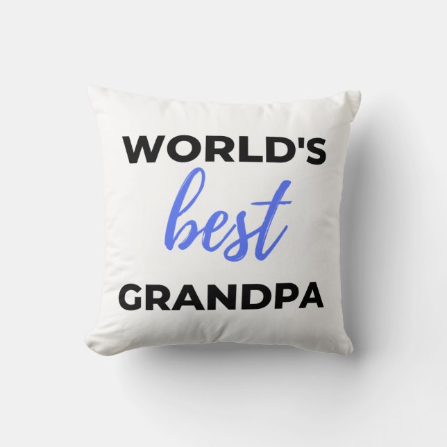 World's Best Grandpa bl Throw Pillow (Front)