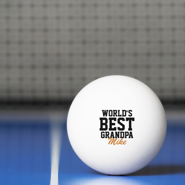 World's Best Grandpa Black and Orange Father's Day Ping Pong Ball (Net)