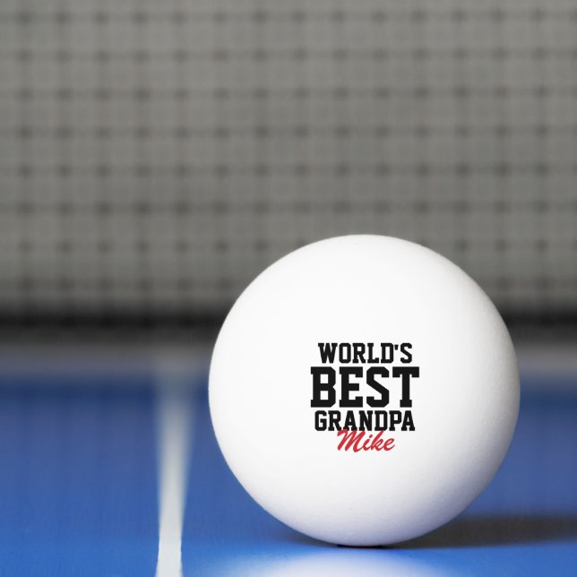 World's Best Grandpa Black and Red Father's Day Ping Pong Ball (Net)
