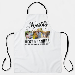 World's Best Grandpa Custom 3 Photo Collage Apron