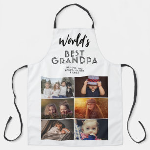 World's Best Grandpa Custom 6 Photo Collage Apron