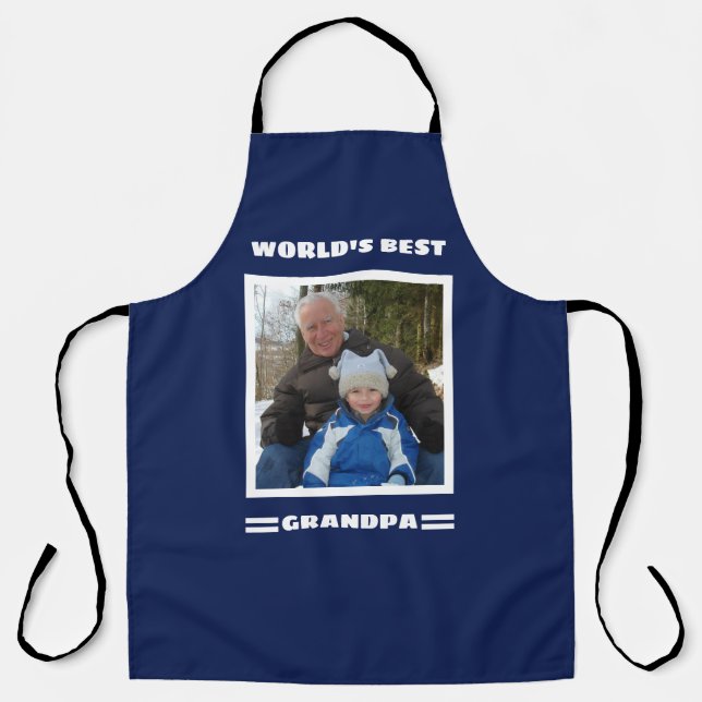 World's Best Grandpa Custom Photo Personalized Apron (Front)