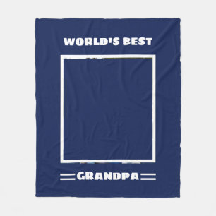World's Best Grandpa Custom Photo Personalized Fleece Blanket