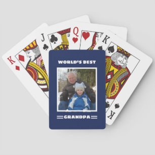 World's Best Grandpa Custom Photo Personalized Playing Cards