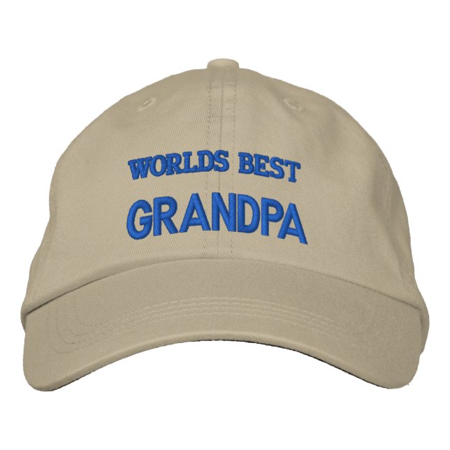 WORLDS BEST GRANDPA EMBROIDERED HAT (Front)