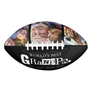 World's Best Grandpa Est Year 3 Photo Collage Football