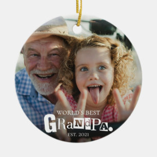 World's Best Grandpa Established Gift For Grandad Ceramic Ornament