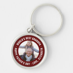 World's Best Grandpa Father's Day Photo Gift Keychain