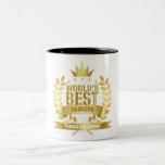 World's Best Grandpa Grandfather Grandad Papa Two-Tone Coffee Mug<br><div class="desc">Personalize for the world's best grandpa,  grandad,  grandfather,  papa or pops  to create a unique gift. A perfect way to show him how amazing he is every day. Designed by Thisisnotme©</div>