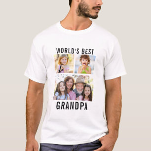World's Best Grandpa Grandkids 3 Photo Collage T-Shirt