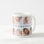 World's Best Grandpa Navy Blue 12 Photo Collage  Coffee Mug<br><div class="desc">World's Best Grandpa coffee mug personalized with 12 photos.
Perfect keepsake gift for Grandpa for christmas, birthday, father's day and grandparents day.</div>