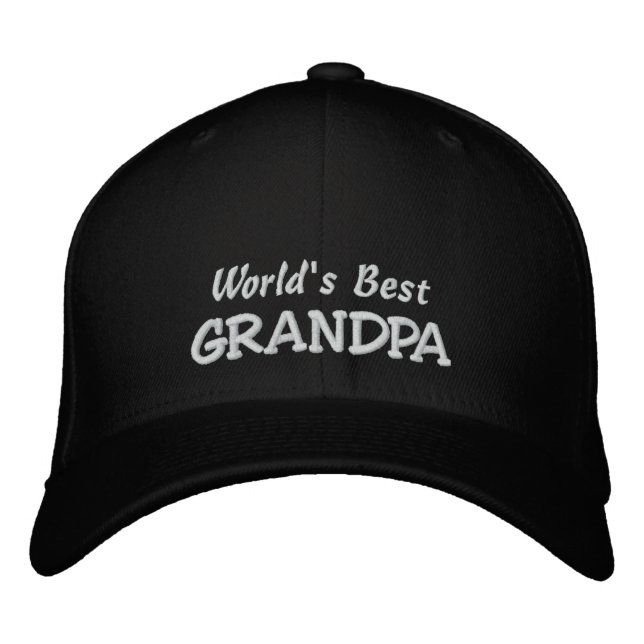 World's Best GRANDPA-Personalize Name Embroidered Hat (Front)