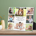 World's Best Grandpa Photo Collage Plaque<br><div class="desc">Give the world's best grandpa a custom multi-photo collage plaque that he will treasure and enjoy for years. You can personalize with eight photos of grandchildren, children, other family members, pets, etc., personalize the expression "World's Best Grandpa" and how he is addressed (Grandpa, Papa, Poppop, etc.), and add the grandchildren's...</div>