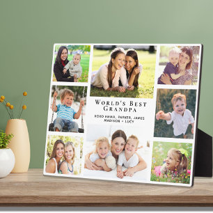 World's Best Grandpa Photo Collage Plaque