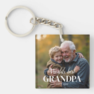 World's Best Grandpa Since 22xx cute photo Keychain