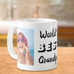 World's Best Grandpa Two Photos Personalized Coffee Mug<br><div class="desc">A fun gift for the best grandpa ever,  this mug features two family photos and "World's Best Grandpa" in a cool retro theme park style typography. You can easily personalize "grandpa" to how he is addressed (e.g.,  papa,  poppop,  abuelo,  etc.).</div>