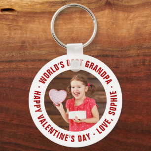 World's Best Grandpa Valentine's Day Photo Gift Keychain