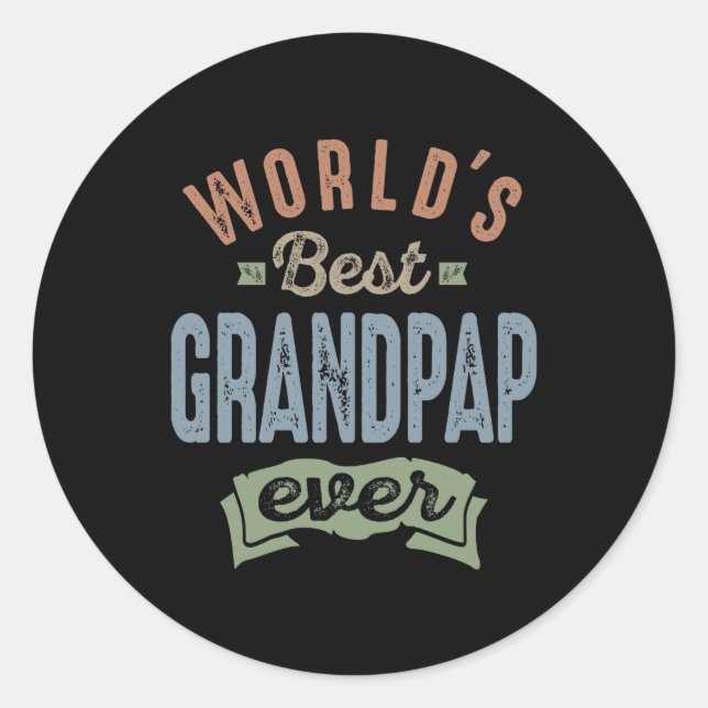 Worlds Best Grandpap Classic Round Sticker (Front)