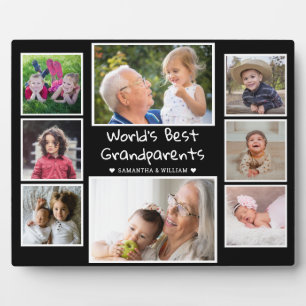 World's Best Grandparents  8 Photo Collage  Black Plaque