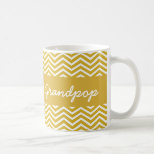 World's Best Grandpop Chevron Mustard Mug