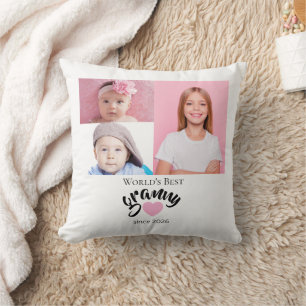 Worlds Best Granny Since Year 3 Photo Cute Throw Pillow