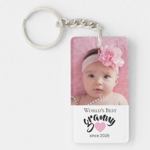 Worlds Best Granny Since Year Photo Cute Keychain