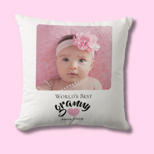 Worlds Best Granny Since Year Photo Cute  Throw Pillow