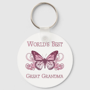 World's Best Great Grandma (Butterfly) Keychain