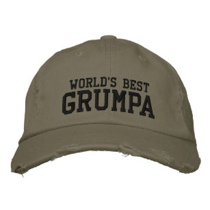 World's Best Grumpa   Funny Grandpa Personalized Embroidered Hat